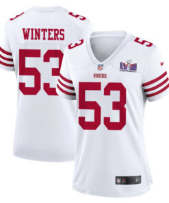 Dee Winters 53 San Francisco 49ers Super Bowl LVIII Patch Game Women Jersey - White JS5267 nicesnker