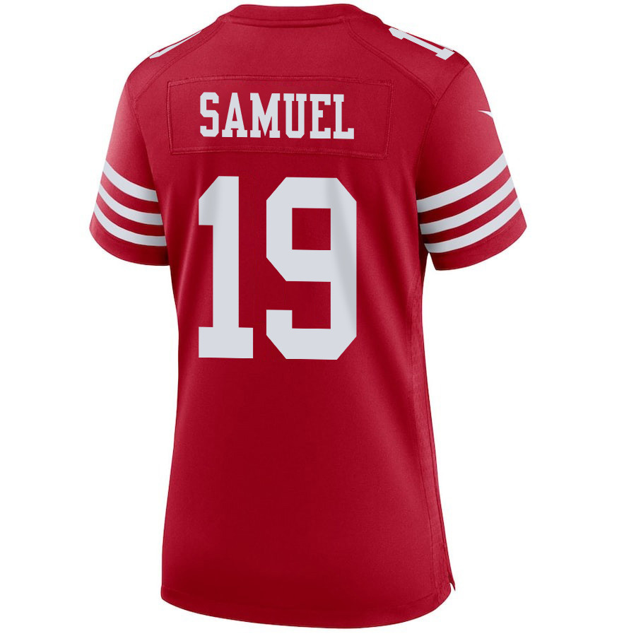 Deebo Samuel 19 San Francisco 49ers Super Bowl LVIII Patch Game Women Jersey - Scarlet JS3460 nicesnker - Image 3