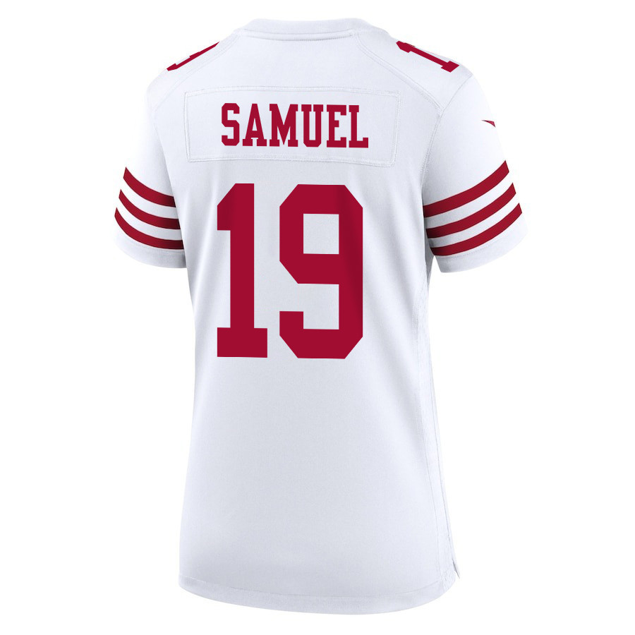 Deebo Samuel 19 San Francisco 49ers Super Bowl LVIII Patch Game Women Jersey - White JS5902 nicesnker - Image 3