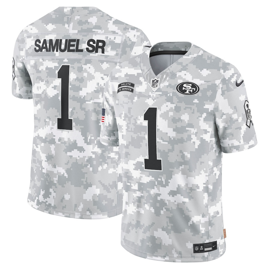 Deebo Samuel Sr 1 San Francisco 49ers 2024 Salute to Service Limited Men Jersey - Arctic Camo JS2645 nicesnker
