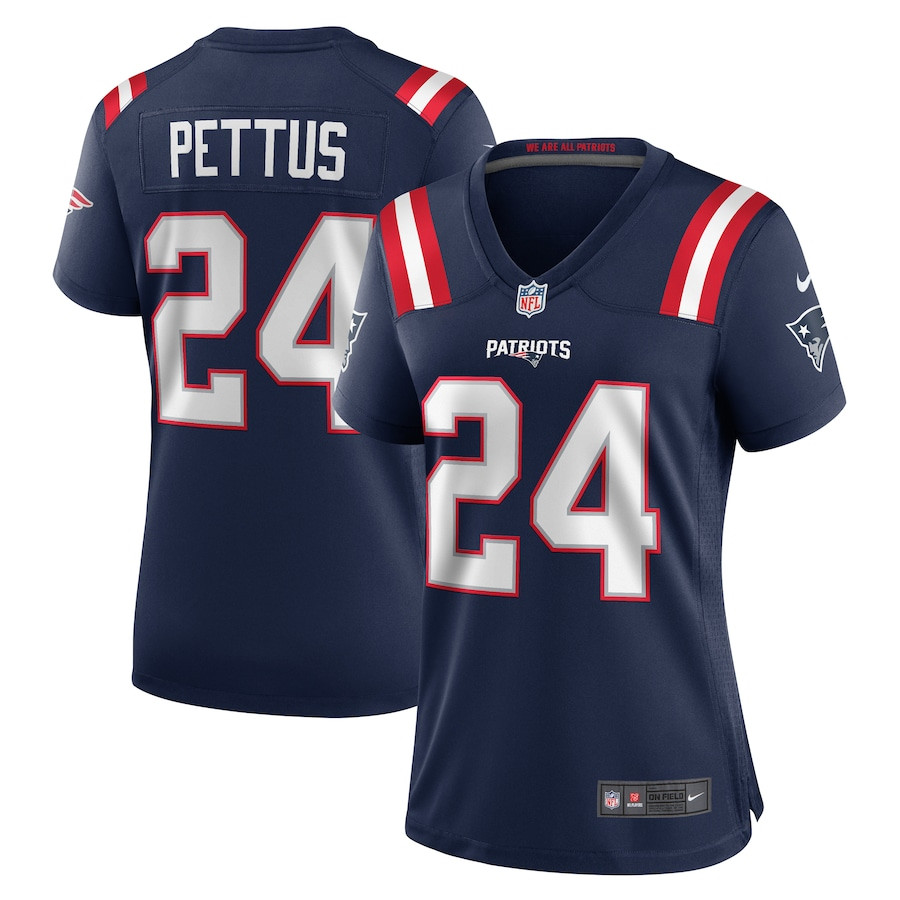 Dell Pettus 24 New England Patriots Women's Game Jersey - Navy JS8064 nicesnker