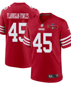 Demetrius Flannigan-Fowles 45 San Francisco 49ers NFC Champions Patch Game Men Jersey - Scarlet JS9806 nicesnker