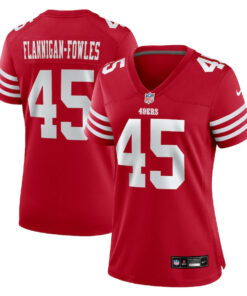 Demetrius Flannigan-Fowles 45 San Francisco 49ers Women's Game Jersey - Scarlet JS9747 nicesnker