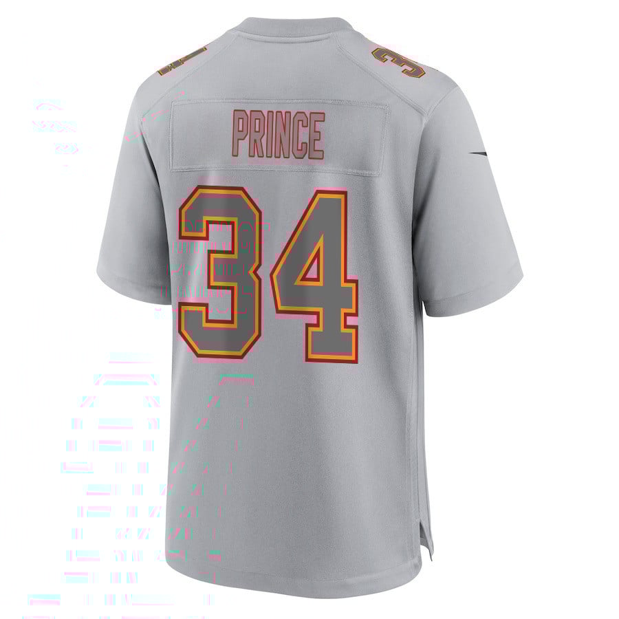 Deneric Prince 34 Kansas City Chiefs Super Bowl LVIII Champions 4X Atmosphere Fashion Game Men Jersey - Gray JS3819 nicesnker - Image 3