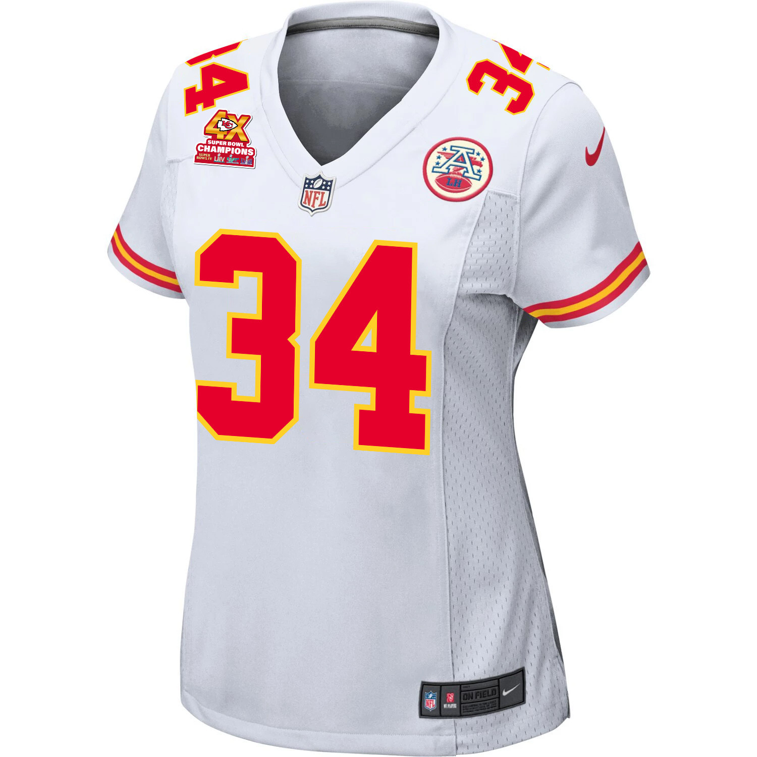 Deneric Prince 34 Kansas City Chiefs Super Bowl LVIII Champions 4X Game Women Jersey - White JS4844 nicesnker - Image 2