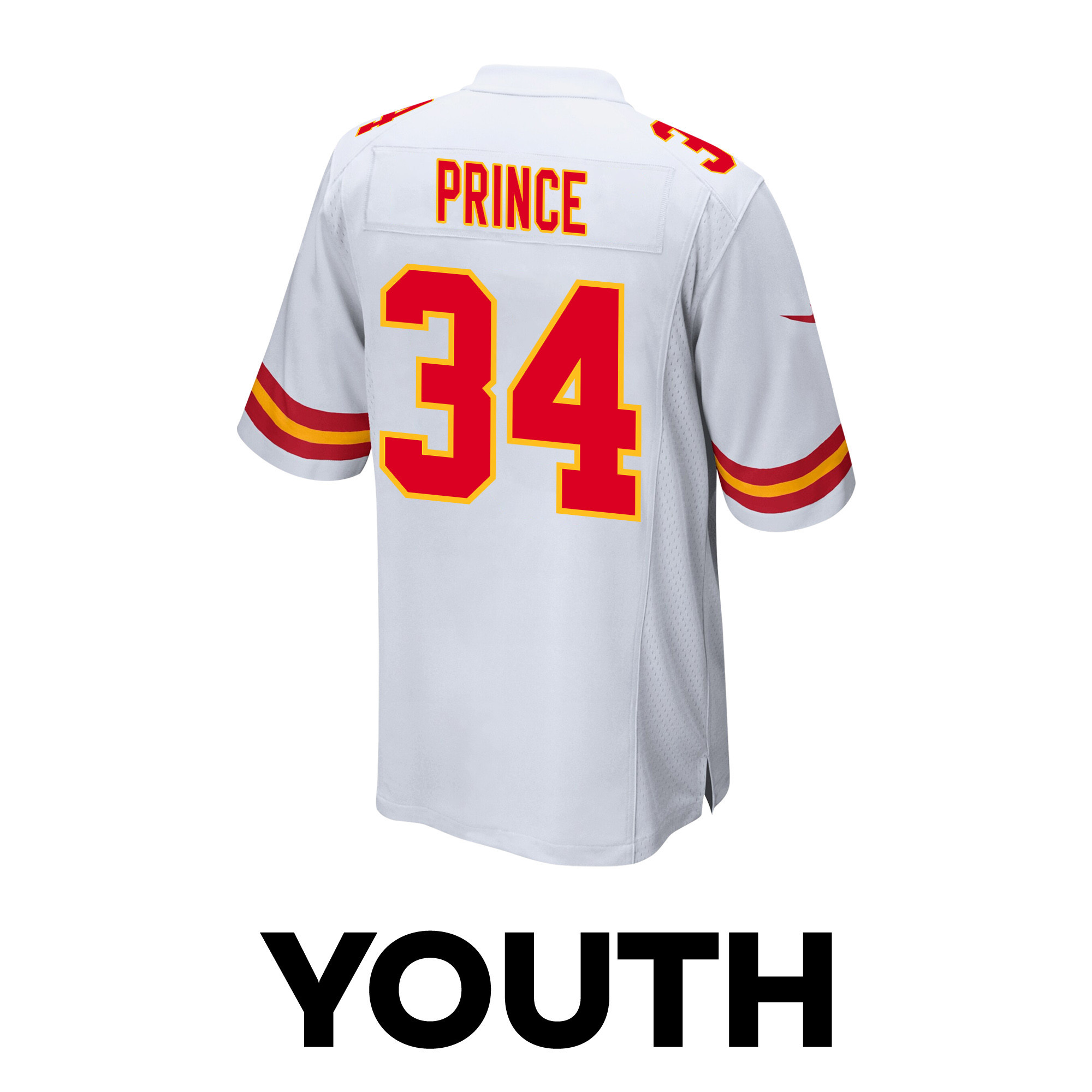 Deneric Prince 34 Kansas City Chiefs Super Bowl LVIII Champions 4X Game YOUTH Jersey - White JS9229 nicesnker - Image 3