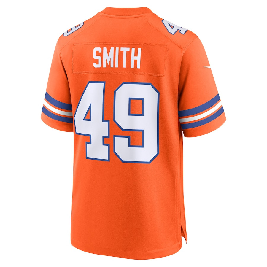 Dennis Smith 49 Denver Broncos Mile High Collection 1977 Throwback Retired Player Game Men Jersey - Orange JS5217 nicesnker - Image 3
