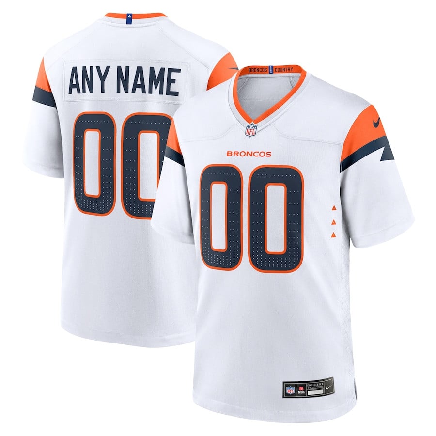 Denver Broncos Custom Game Men Jersey - White JS7159 nicesnker