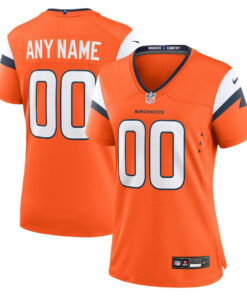 Denver Broncos Custom Game Women Jersey - Orange JS8686 nicesnker