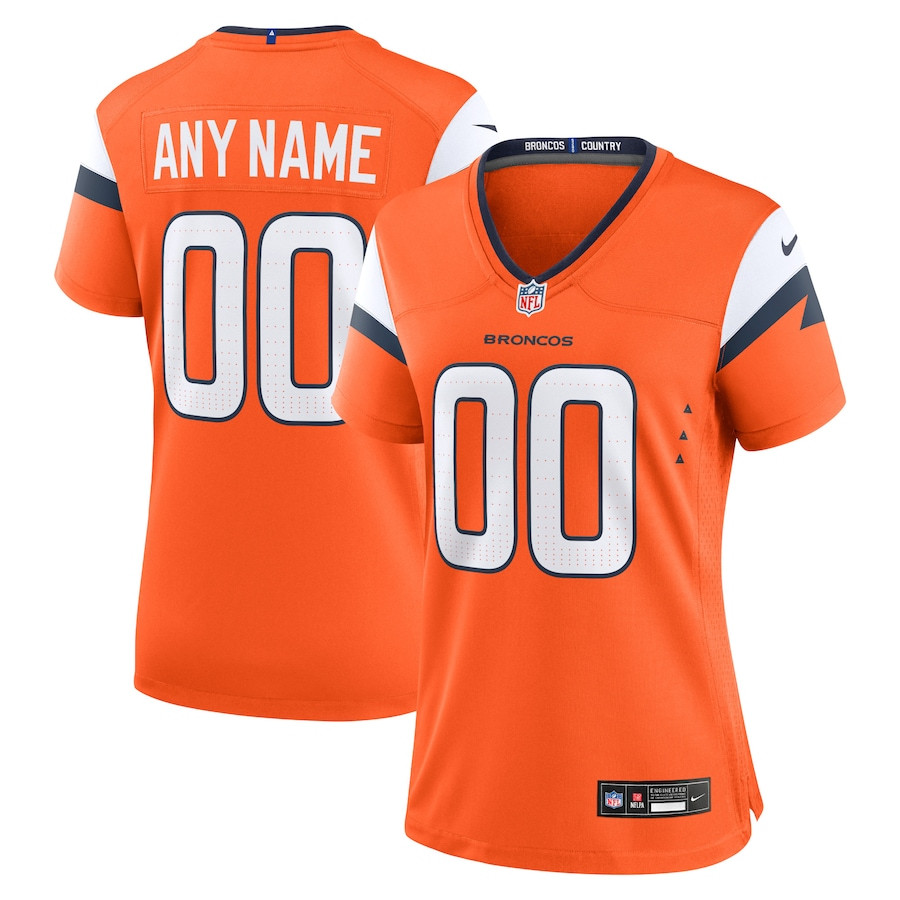 Denver Broncos Custom Game Women Jersey - Orange JS8686 nicesnker