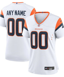 Denver Broncos Custom Game Women Jersey - White JS9227 nicesnker
