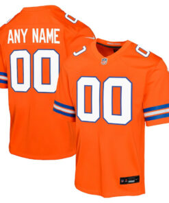 Denver Broncos Mile High Collection 1977 Throwback Game YOUTH Custom Jersey - Orange JS7004 nicesnker