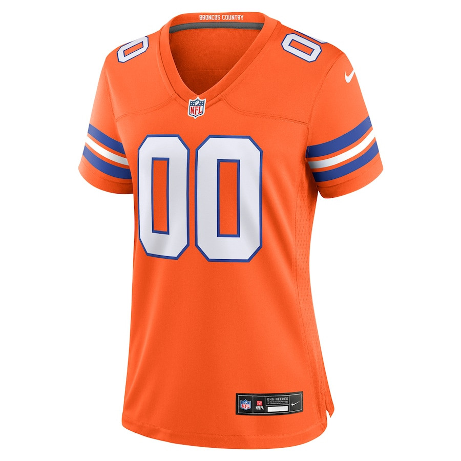 Denver Broncos Women's Mile High Collection 1977 Throwback Custom Game Jersey - Orange JS4241 nicesnker - Image 2