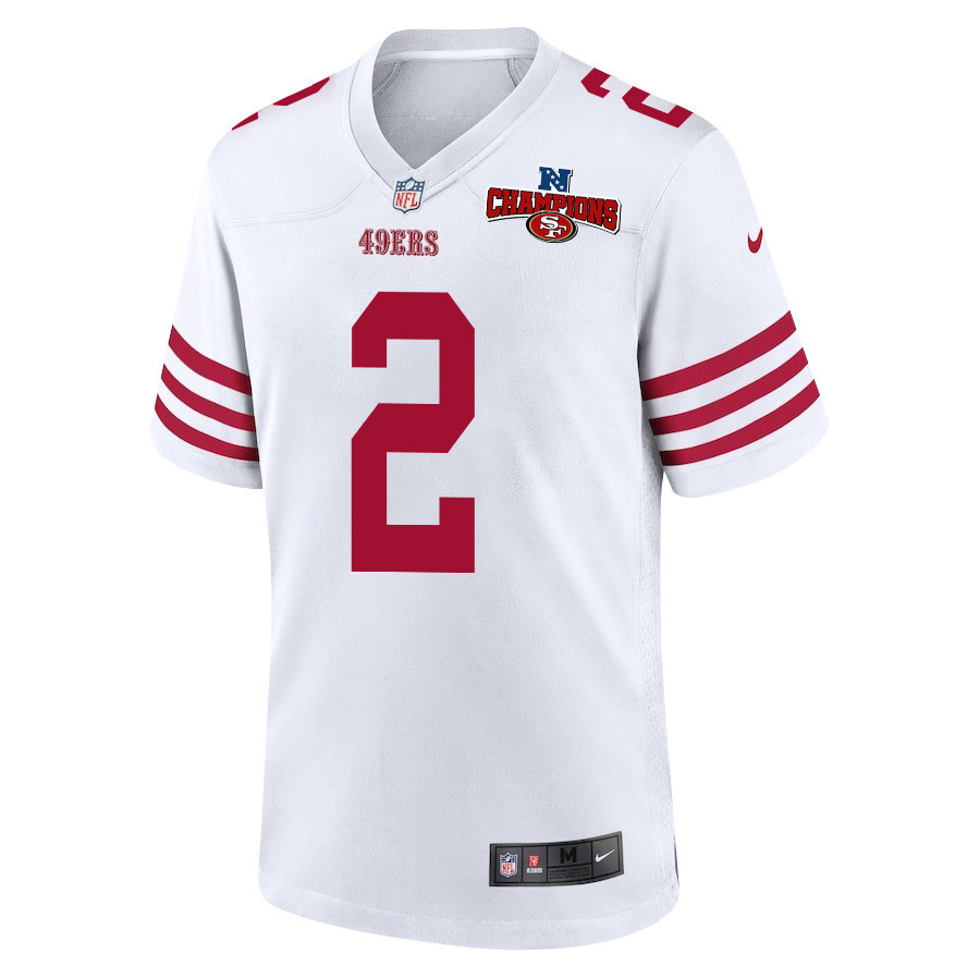 Deommodore Lenoir 2 San Francisco 49ers NFC Champions Patch Game Men Jersey - White JS5647 nicesnker - Image 2