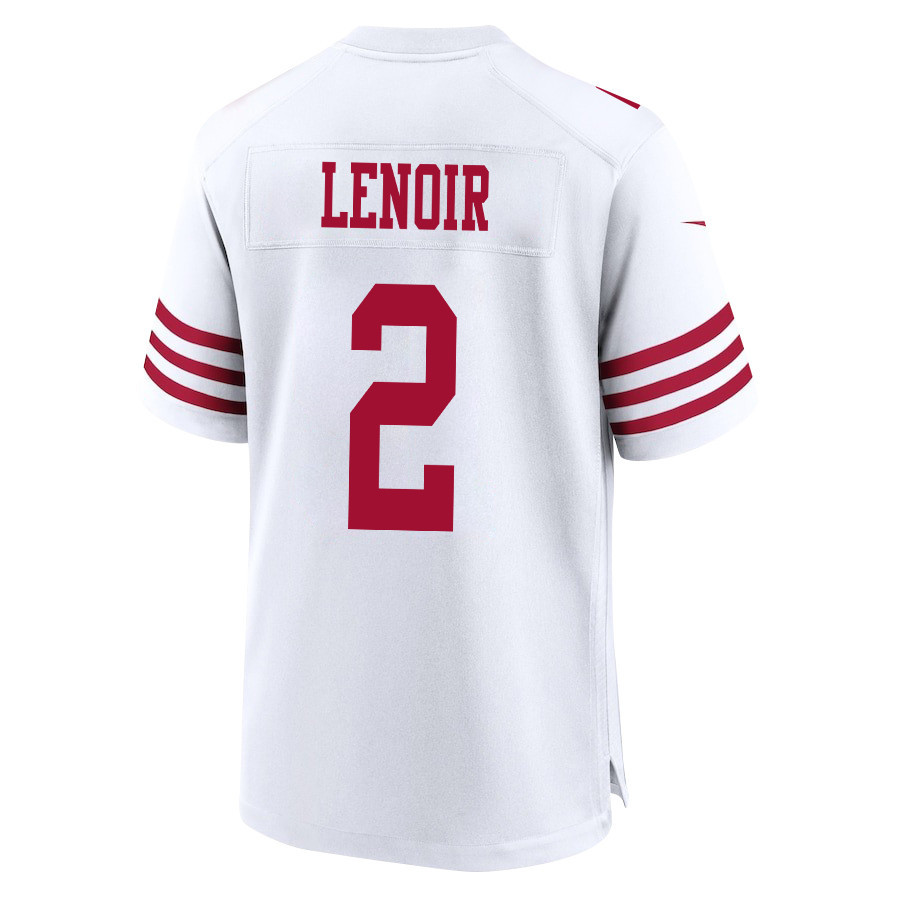 Deommodore Lenoir 2 San Francisco 49ers NFC Champions Patch Game Men Jersey - White JS5647 nicesnker - Image 3