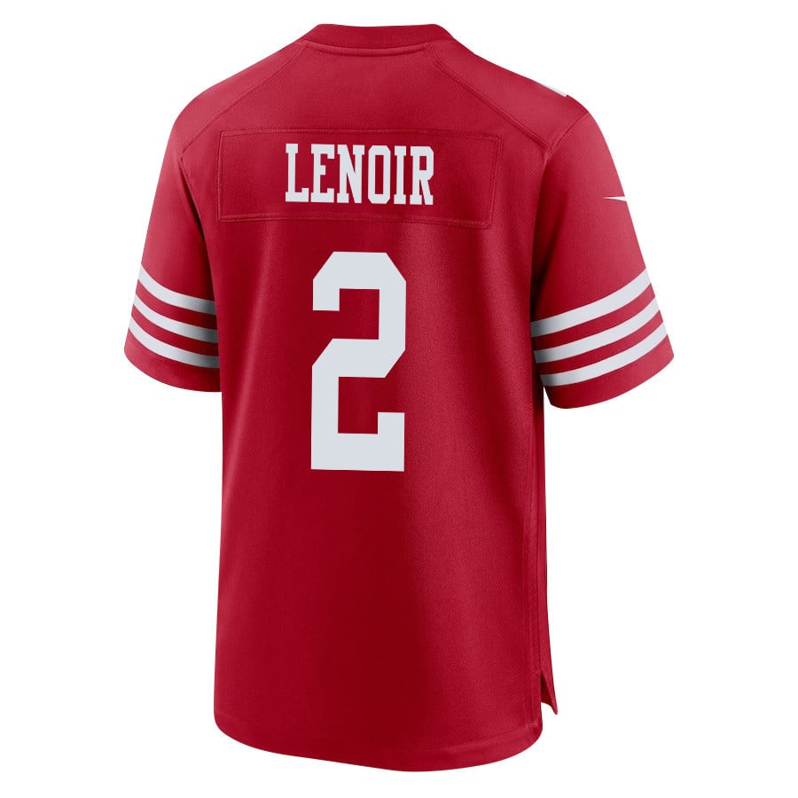 Deommodore Lenoir 2 San Francisco 49ers Super Bowl LVIII Patch Game Men Jersey - Scarlet JS1816 nicesnker - Image 3