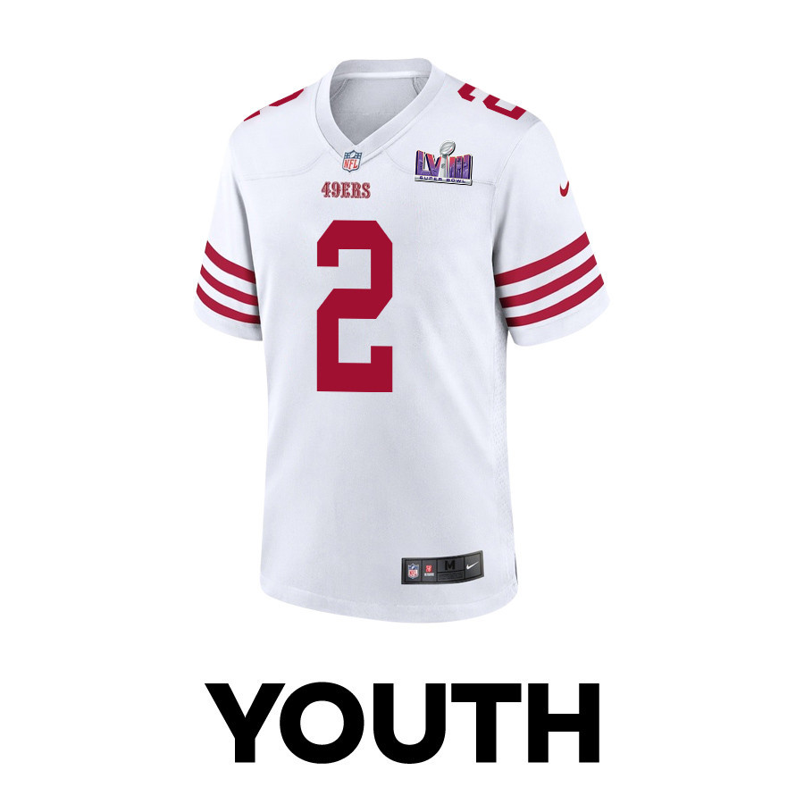 Deommodore Lenoir 2 San Francisco 49ers Super Bowl LVIII Patch Game YOUTH Jersey - White JS2241 nicesnker - Image 2