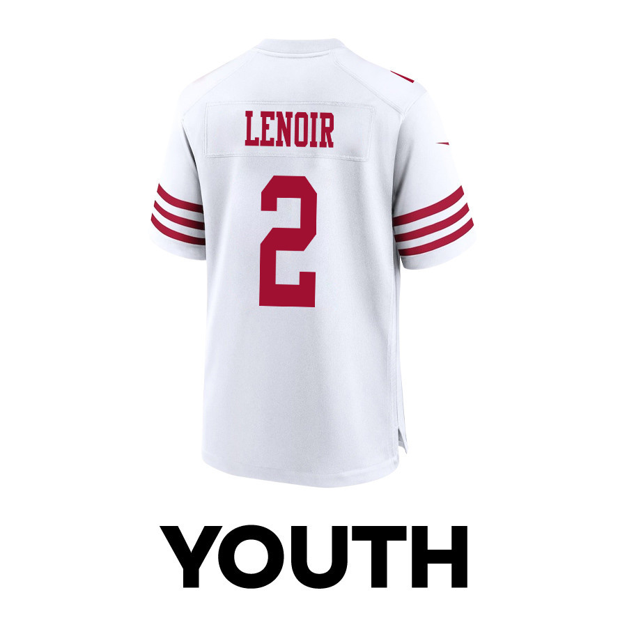 Deommodore Lenoir 2 San Francisco 49ers Super Bowl LVIII Patch Game YOUTH Jersey - White JS2241 nicesnker - Image 3