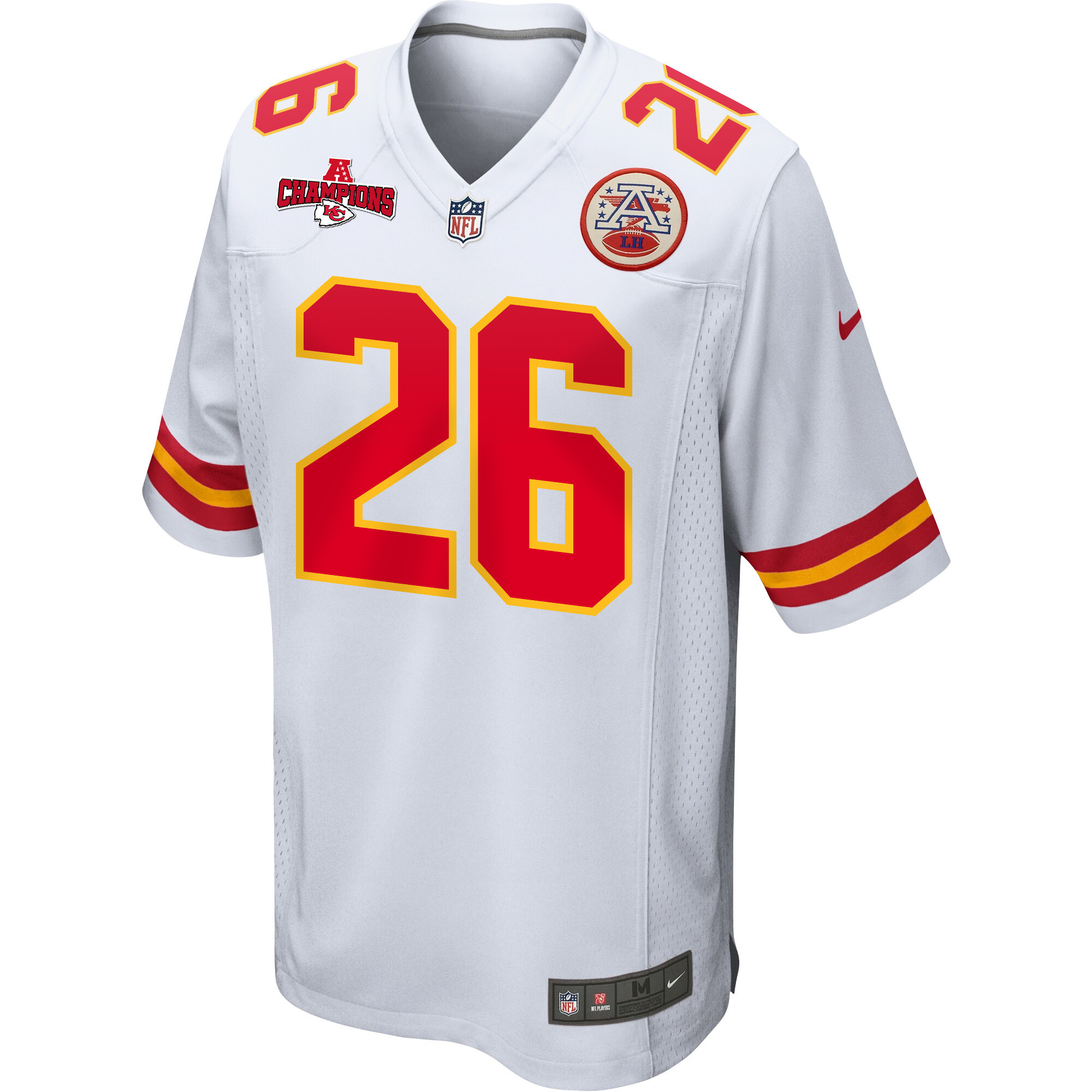 Deon Bush 26 Kansas City Chiefs AFC Champions Patch Game Men Jersey - White JS2443 nicesnker - Image 2