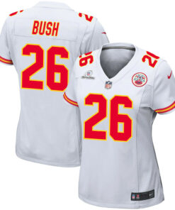 Deon Bush 26 Kansas City Chiefs Super Bowl LVIII Patch Game Women Jersey - White JS4008 nicesnker
