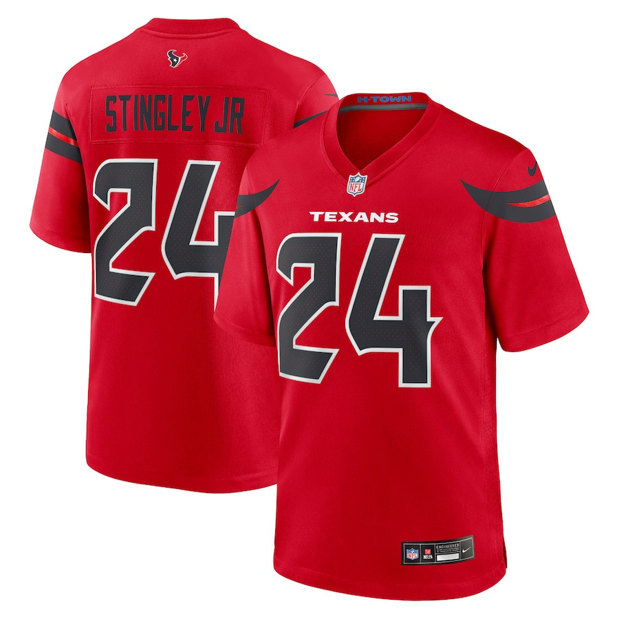 Derek Stingley Jr. 24 Houston Texans Alternate Game Jersey - Men, Red JS1706 nicesnker