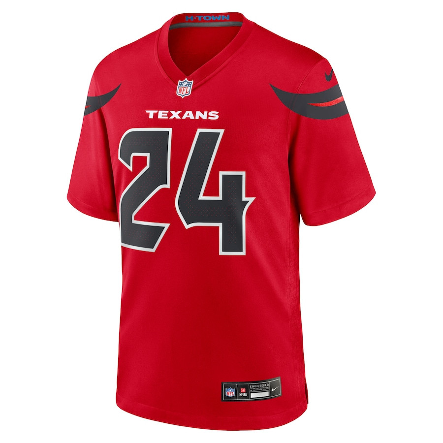 Derek Stingley Jr. 24 Houston Texans Alternate Game Jersey - Men, Red JS1706 nicesnker - Image 2
