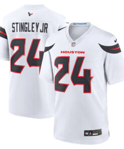 Derek Stingley Jr. 24 Houston Texans Game Jersey - Men, White JS2330 nicesnker