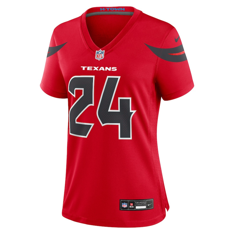 Derek Stingley Jr. 24 Houston Texans Women Alternate Game Jersey - Red JS2201 nicesnker - Image 2