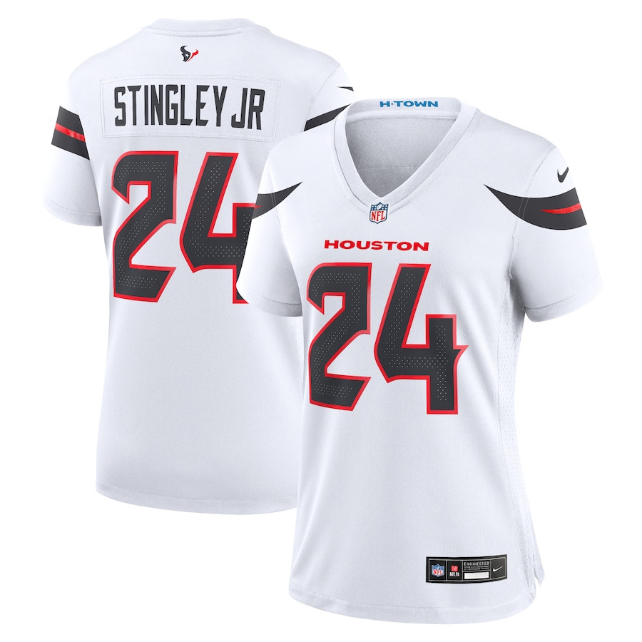 Derek Stingley Jr. 24 Houston Texans Women Game Jersey - White JS6118 nicesnker