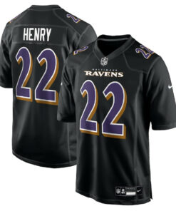 Derrick Henry 22 Baltimore Ravens Fashion Men Jersey - Carbon Black JS6596 nicesnker