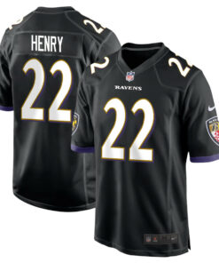 Derrick Henry 22 Baltimore Ravens Game Men Jersey - Black JS3637 nicesnker