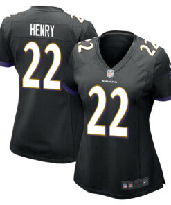 Derrick Henry 22 Baltimore Ravens Game Women Jersey - Black JS6731 nicesnker