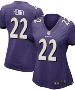 Derrick Henry 22 Baltimore Ravens Game Women Jersey - Purple JS7272 nicesnker