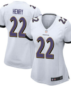 Derrick Henry 22 Baltimore Ravens Game Women Jersey - White JS1398 nicesnker