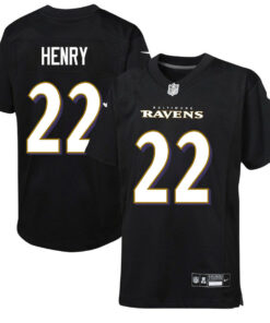Derrick Henry 22 Baltimore Ravens Game YOUTH Jersey - Black JS3465 nicesnker