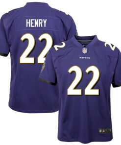 Derrick Henry 22 Baltimore Ravens Game YOUTH Jersey - Purple JS4322 nicesnker
