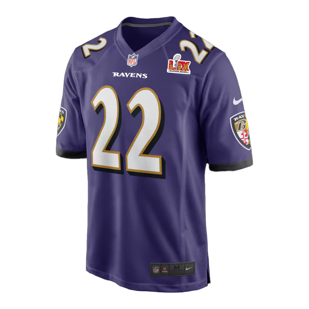 Derrick Henry #22 Baltimore Ravens Super Bowl LIX Jersey - Men's - Purple JS6535 nicesnker - Image 2