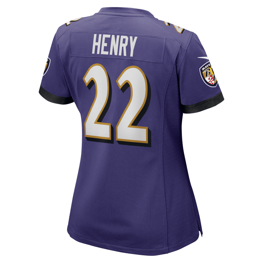 Derrick Henry #22 Baltimore Ravens Super Bowl LIX Women's Jersey - Purple JS7164 nicesnker - Image 3