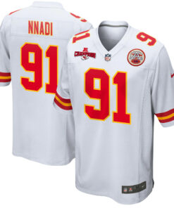 Derrick Nnadi 91 Kansas City Chiefs AFC Champions Patch Game Men Jersey - White JS8186 nicesnker