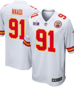 Derrick Nnadi 91 Kansas City Chiefs Super Bowl LVIII Patch Game Men Jersey - White JS3464 nicesnker