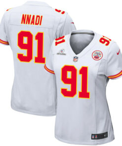 Derrick Nnadi 91 Kansas City Chiefs Super Bowl LVIII Patch Game Women Jersey - White JS3699 nicesnker
