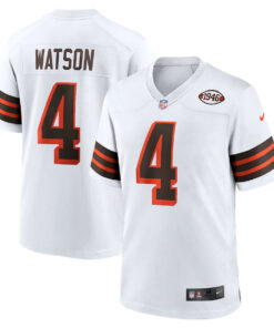 Deshaun Watson 4 Cleveland Browns Men Alternate Game Jersey - White JS2431 nicesnker