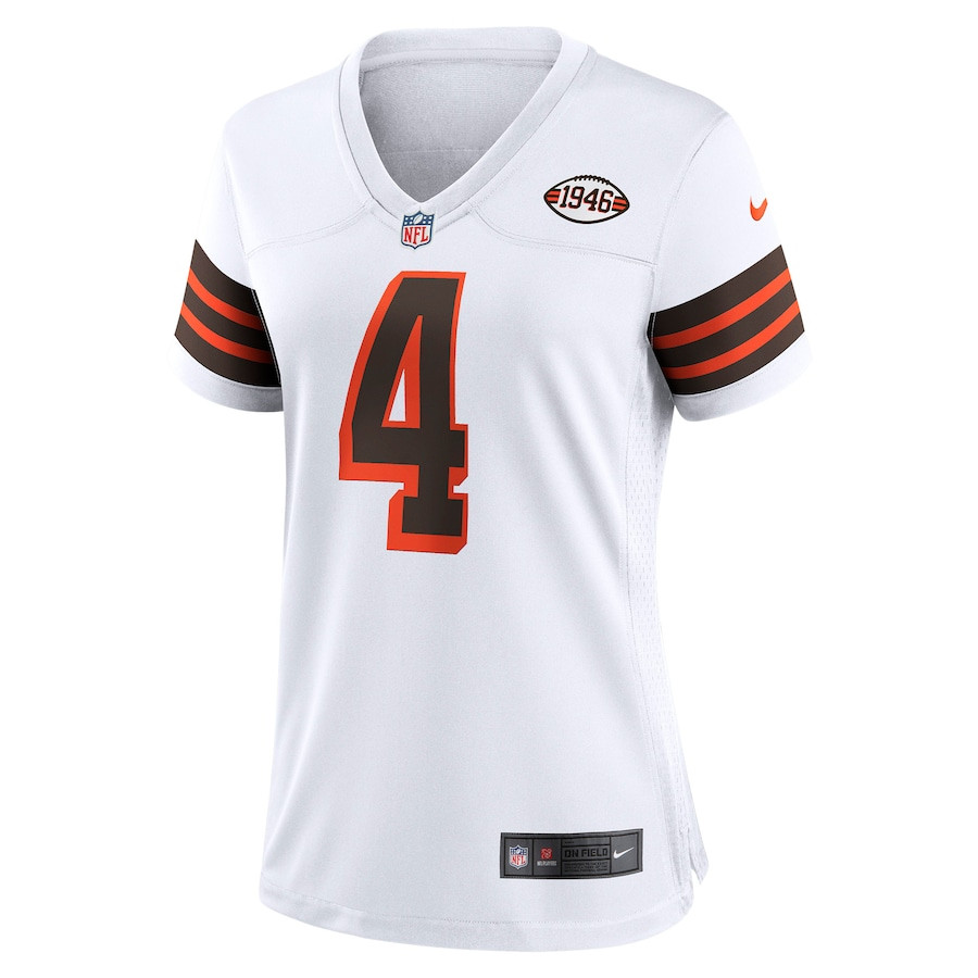 Deshaun Watson 4 Cleveland Browns Women Jersey - White JS7993 nicesnker - Image 2