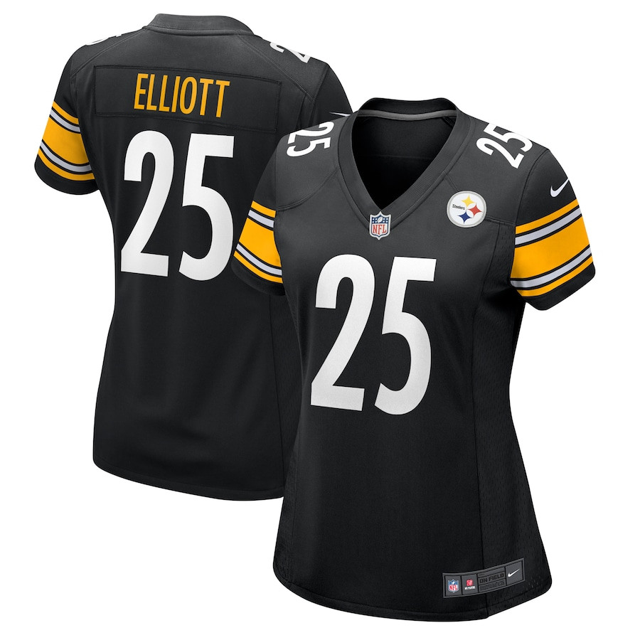 DeShon Elliott 25 Pittsburgh Steelers Women's Game Jersey - Black JS8826 nicesnker