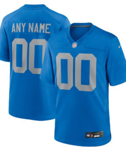Detroit Lions Alternate Custom Game Men Jersey - Blue JS4149 nicesnker