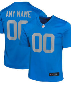 Detroit Lions Alternate Custom Game YOUTH Jersey - Blue JS8288 nicesnker