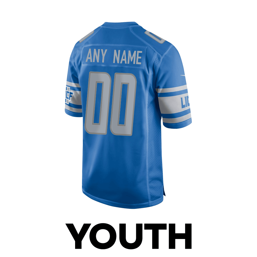 Detroit Lions vs. Kansas City Chiefs Super Bowl LVIII Matchup Game Custom YOUTH Jersey - Blue JS2854 nicesnker - Image 3