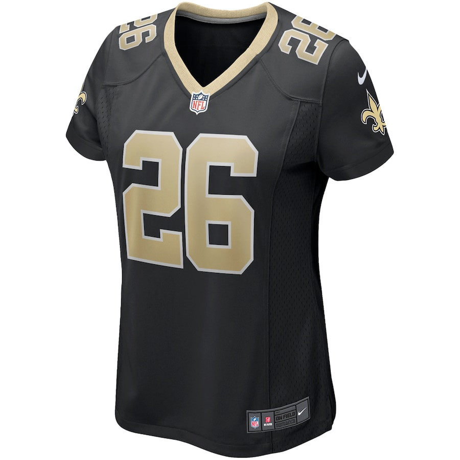 Deuce McAllister 26 New Orleans Saints Women Game Retired Jersey - Black JS8604 nicesnker - Image 2