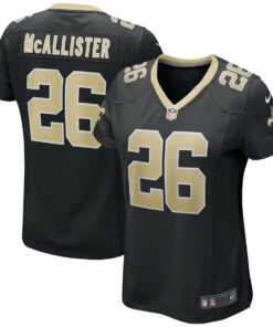 Deuce McAllister 26 New Orleans Saints Women Game Retired Jersey - Black JS8604 nicesnker
