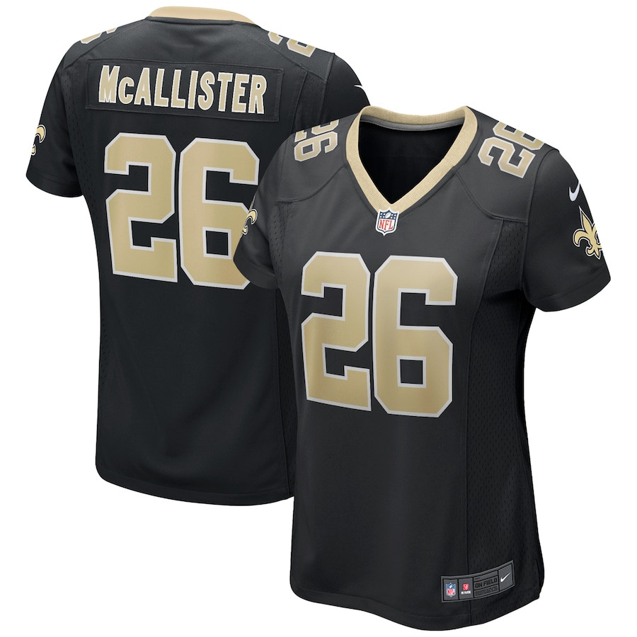 Deuce McAllister 26 New Orleans Saints Women Game Retired Jersey - Black JS8604 nicesnker